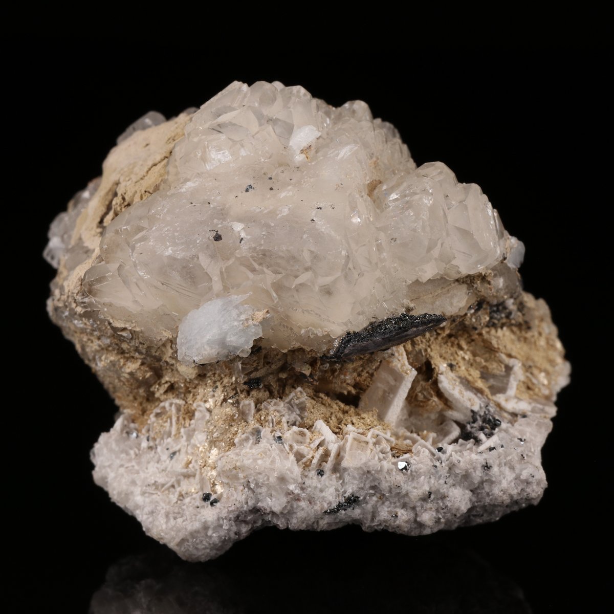 Calcite, Baryte, Bementite, Hematite
