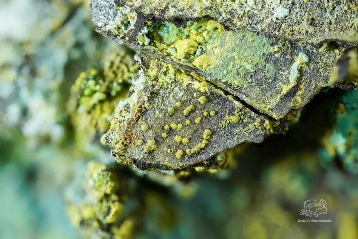 Azurite, Malachite, Volborthite, Chrysocolla