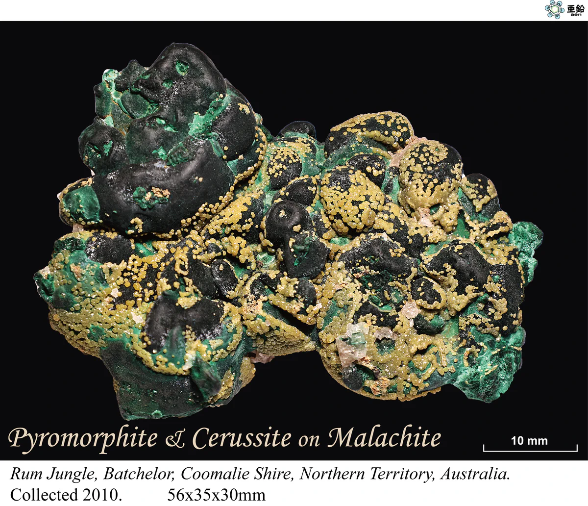 Malachite, Pyromorphite, Cerussite
