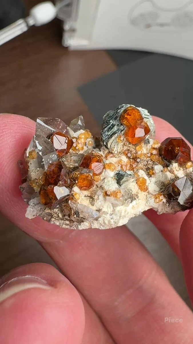 Spessartine, Quartz, Mica Group
